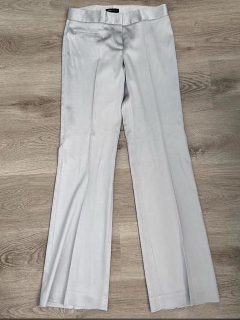 Vintage BCBG Women's Light Gray Silver Low Rise Tailored Dress Pants